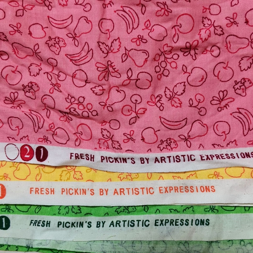 Country, Fruits & Baskets Quilting Fabric Lot Of 5 Pieces~4 Sq. Yds. Total~Quilt